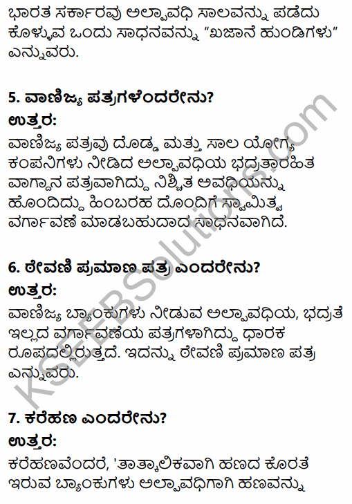 2nd PUC Business Studies Question Bank Chapter 10 Financial Market in Kannada 62