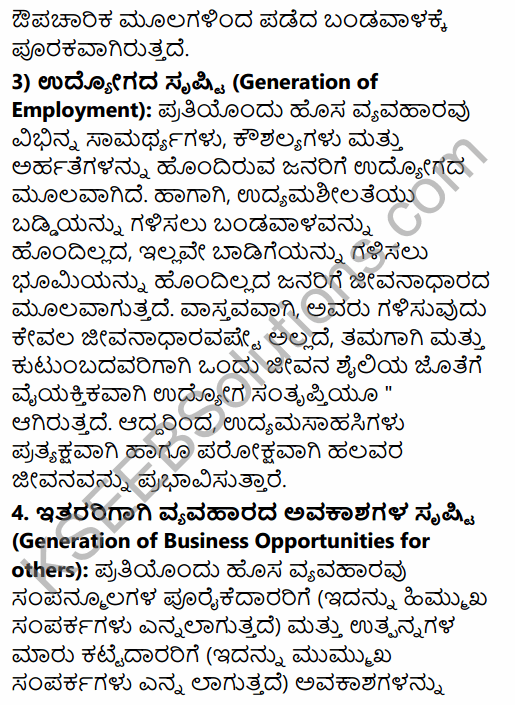2nd PUC Business Studies Question Bank Chapter 13 Entrepreneurship Development in Kannada 17