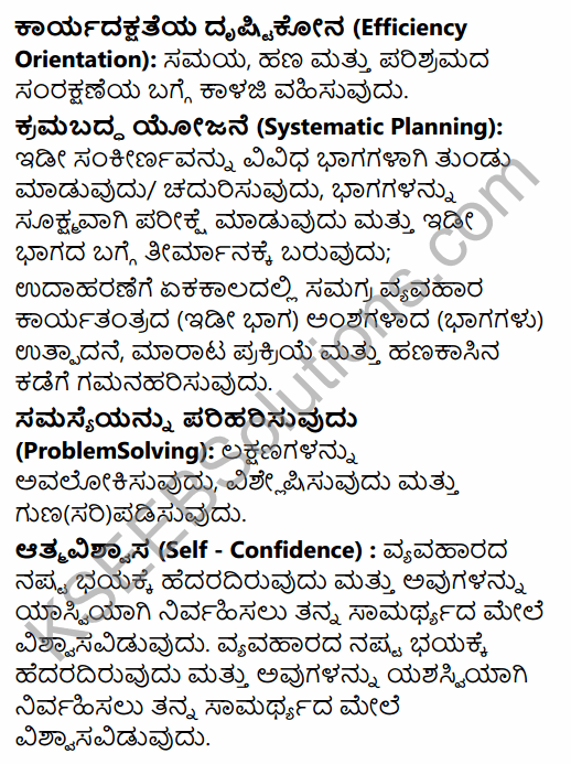 2nd PUC Business Studies Question Bank Chapter 13 Entrepreneurship Development in Kannada 34