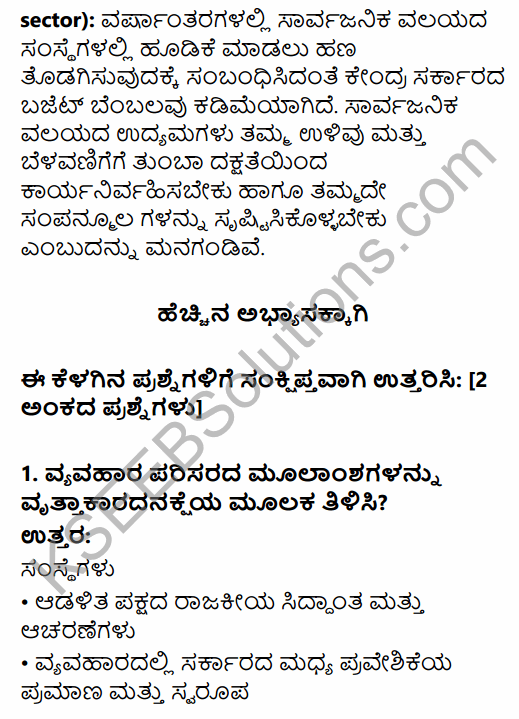2nd PUC Business Studies Question Bank Chapter 3 Business Environment in Kannada 43