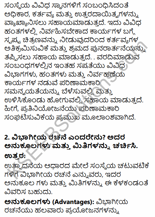 2nd PUC Business Studies Question Bank Chapter 5 Organising in Kannada 19