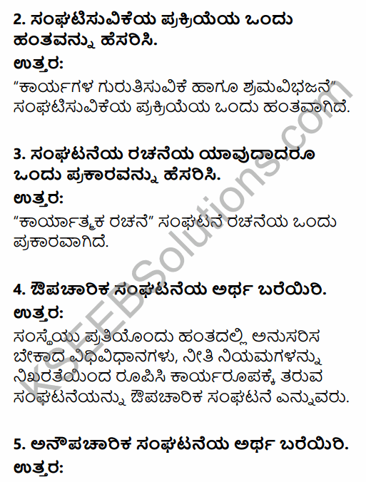 2nd PUC Business Studies Question Bank Chapter 5 Organising in Kannada 43