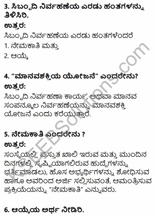 2nd PUC Business Studies Question Bank Chapter 6 Staffing in Kannada 74