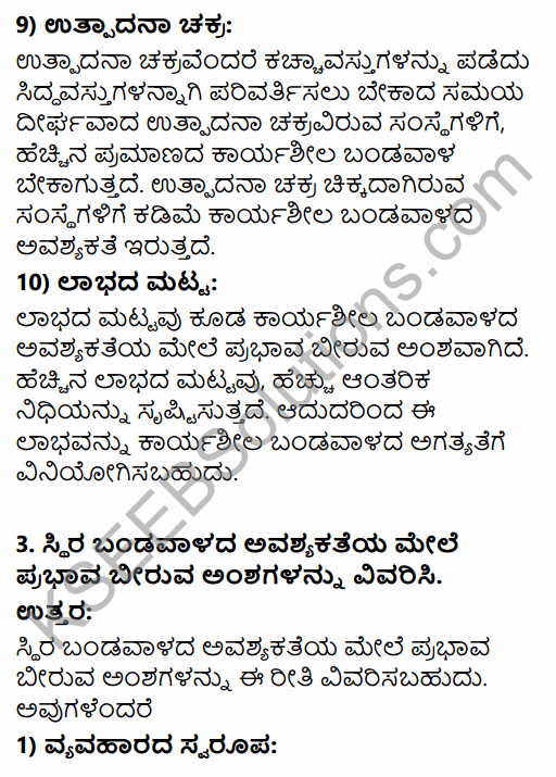 2nd PUC Business Studies Question Bank Chapter 9 Financial Management in Kannada 68