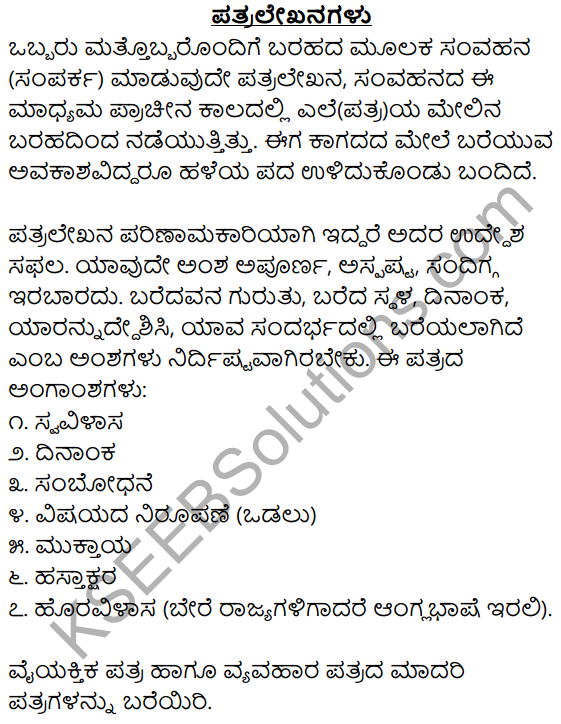 1st PUC Kannada Workbook Answers Patra Lekhana image - 1