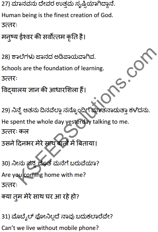 2nd PUC Hindi Workbook Answers अनुवाद 7