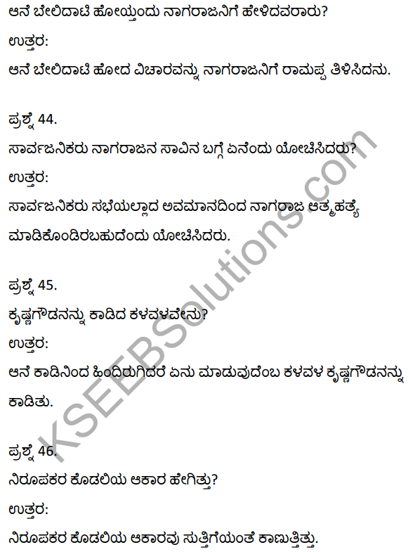 2nd PUC Kannada Textbook Answers Sahitya Sampada Chapter 21 Krishna Gowdana Aane 12