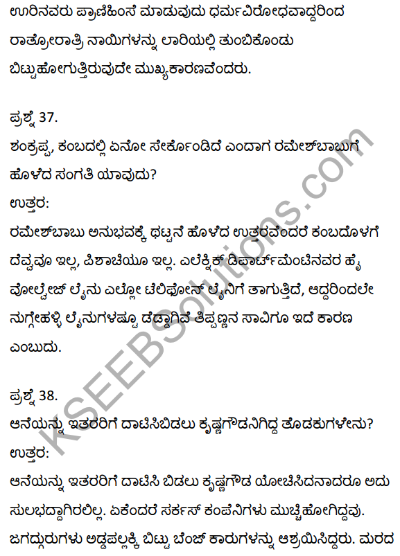 2nd PUC Kannada Textbook Answers Sahitya Sampada Chapter 21 Krishna Gowdana Aane 28